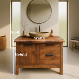 Handcrafted Solid Wood Bathroom Vanity with Live-Edge Top and Modern Drawer Design