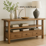 Handcrafted Solid Wood Console Table – Modern Rustic Elegance