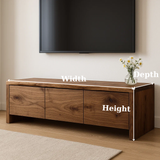 Handcrafted Solid Wood TV Stand - Live Edge Walnut with 3 Seamless Drawers