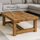 Solid Wood Living Room Table - Rustic Wood Coffee Table