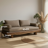 Handcrafted Solid Wood Sofa – Rustic Live Edge Wooden Couch with Modern Minimal Design