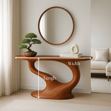 Handcrafted Solid Wood Zenflow Console Table – Modern Organic Form