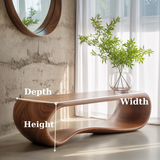 Handcrafted Solid Wood Bench – Sculptural Modern Walnut Wave Table