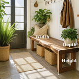 Handcrafted Solid Wood Bench – Live-Edge Entryway Bench with Organic Charm