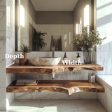 Handcrafted Solid Wood Floating Vanity – Live Edge Two-Tier Console