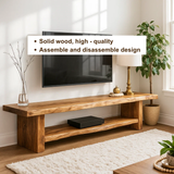 Handcrafted Solid Wood Live Edge TV Stand – Minimalist Organic Media Console for Living Room