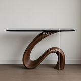 Handcrafted Solid Wood Waveform Console Table – Modern Sculptural Elegance