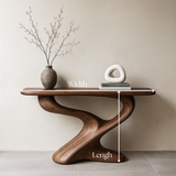 Handcrafted Solid Wood Flow Console Table – Modern Organic Sculpture