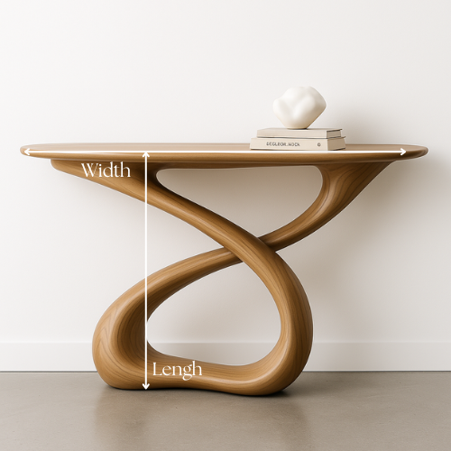 Handcrafted Solid Wood Twistform Console Table – Contemporary Organic Design