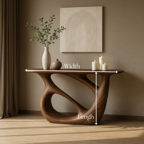 Handcrafted Solid Wood Continuum Console Table – Contemporary Organic Sculpture