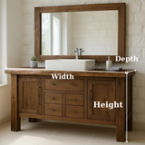 Handcrafted Solid Wood Bathroom Vanity - Live Edge Top, Cabinets, Drawers & Vessel Sink Base