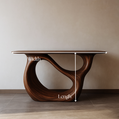 Handcrafted Solid Wood Infinity Console Table – Organic Modern Design