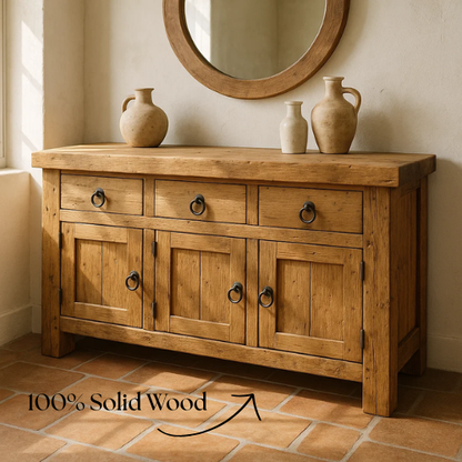 Handcrafted Solid Wood Console Table, Rustic Farmhouse Charm