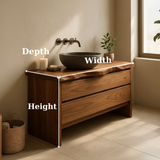 Handcrafted Solid Wood Bathroom Vanity with Live Edge Top - Rustic Modern Washstand