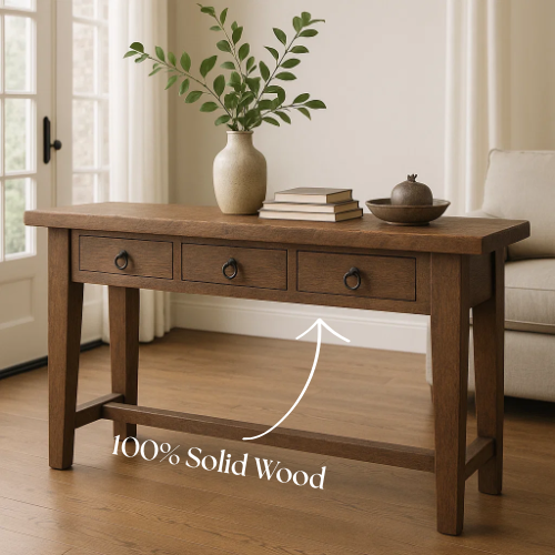 Handcrafted Solid Wood Entryway Console, Console Table