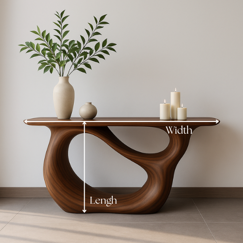 Handcrafted Solid Wood Tranquil Console Table – Contemporary Organic Design