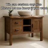 Handcrafted Solid Wood Bathroom Vanity - Live Edge Top, 2 Drawers & Open Frame Shelving (Copy)