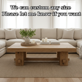 Handcrafted Solid Wood Coffee Table – Rustic Farmhouse Block Design for Living Room