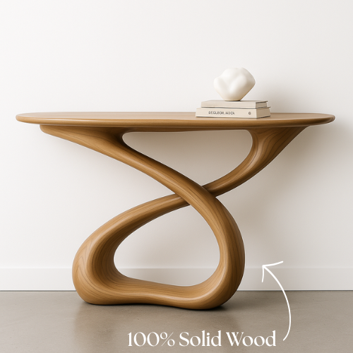 Handcrafted Solid Wood Twistform Console Table – Contemporary Organic Design