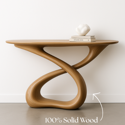 Handcrafted Solid Wood Twistform Console Table – Contemporary Organic Design