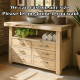 Handcrafted Solid Wood Bathroom Vanity with Live Edge Maple Top and 6 Storage Drawers