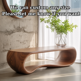 Handcrafted Solid Wood Bench – Sculptural Modern Walnut Wave Table