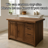 Handcrafted Soild Wood Kitchen Island - Modern Storage Cabinet & Prep Station