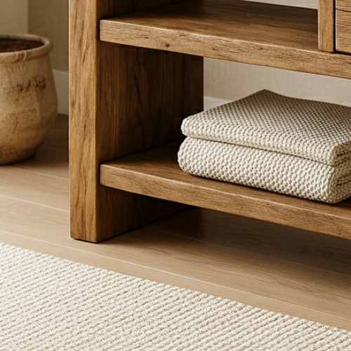 Handcrafted Natural Wood Console Table – Minimal Organic Design