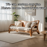 Handcrafted Solid Wood Sofa – Rustic Live Edge Wooden Couch with Modern Minimal Design