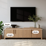 Handcrafted Solid Wood TV Stand – Modern Minimalist Media Console with Rounded Corners Design