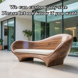 Handcrafted Solid Walnut Sofa – Modern Sculptural Wood Couch with Smooth Organic Curves