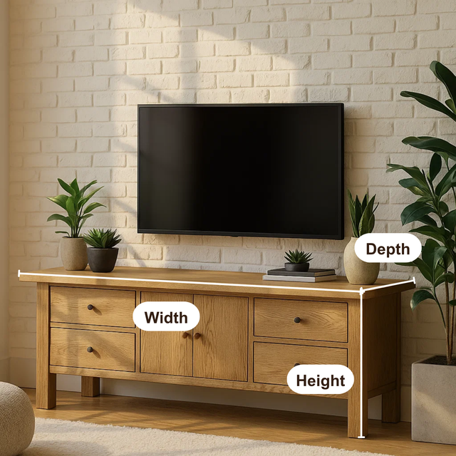 Handcrafted Solid Wood TV Stand with Drawers – Classic Minimalist Media Console Furniture