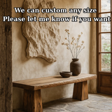 Handcrafted Solid Wood Rustic Bench – Natural Live-Edge Slab Entryway Seating