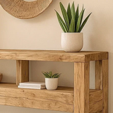 Handcrafted Solid Wood Console Table – Contemporary Organic Minimalism