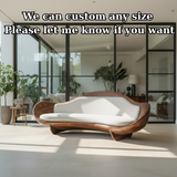 Handcrafted Solid Wood Sofa – Modern Organic Sculptural Couch with Curved Wood Frame