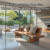 Handcrafted Solid Wood Sofa – Rustic Live Edge Bench-Style Couch with Modern Minimalist Backrest