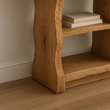 Handcrafted Solid Wood Sculptural Console Table – Organic Modern Design