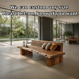 Handcrafted Solid Wood Sofa – Sculptural Organic Form with Smooth Curves and Elegant Cushion Detailing