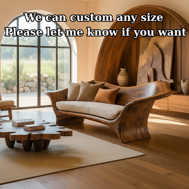 Handcrafted Solid Wood Sofa – Organic Modern Design