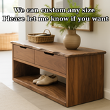 Handcrafted Solid Wood Bench – Live-Edge Entryway Bench with Drawers
