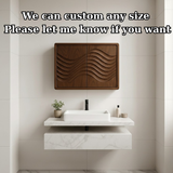 Handcrafted Solid Wood Wall Cabinet with Sculpted Wave Doors – Modern Artistic Bathroom Storage