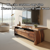 Handcrafted Live-Edge Solid Wood TV Stand with Sculpted Curved Base