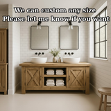 Handcrafted Solid Wood Bathroom Vanity - Farmhouse Double Sink Cabinet - Rustic Oak Storage Furniture