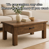 Handcrafted Solid Wood Coffee Table – Rustic Modern Storage with Single Drawer