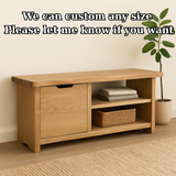 Handcrafted Solid Wood Bench – Oak Entryway Storage Bench & Cabinet