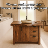 Handcrafted Solid Wood Bathroom Vanity with Live-Edge Top and Modern Storage Drawers