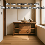 Handcrafted Solid Wood Bathroom Vanity with Live Edge Top and Curved Drawer Design