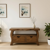Handcrafted Solid Wood TV Stand with Drawers – Modern Organic Media Console