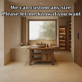 Handcrafted Solid Wood Bathroom Vanity with Open Shelves and Soft-Close Storage