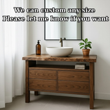 Handcrafted Solid Wood Bathroom Vanity with Live Edge Top and Minimalist Design